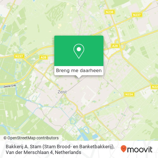 Bakkerij A. Stam (Stam Brood- en Banketbakkerij), Van der Merschlaan 4 kaart