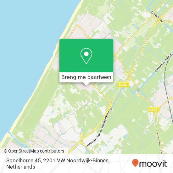 Spoelhoren 45, 2201 VW Noordwijk-Binnen kaart