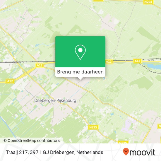 Traaij 217, 3971 GJ Driebergen kaart