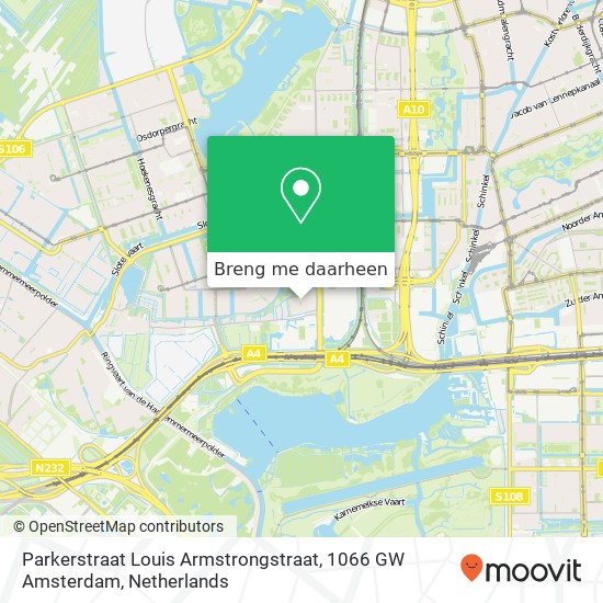 Parkerstraat Louis Armstrongstraat, 1066 GW Amsterdam kaart