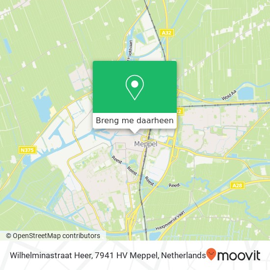 Wilhelminastraat Heer, 7941 HV Meppel kaart