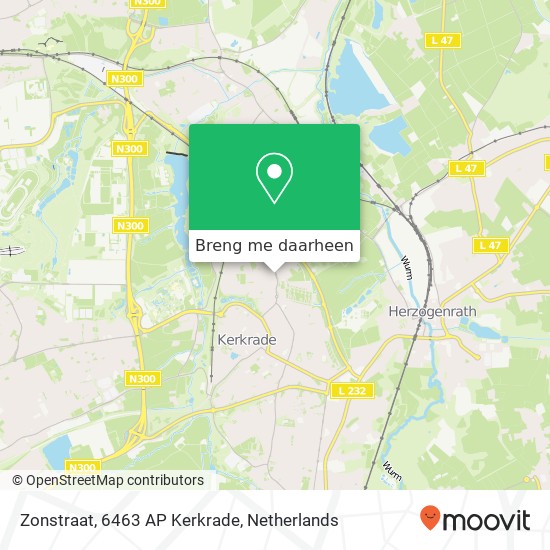 Zonstraat, 6463 AP Kerkrade kaart