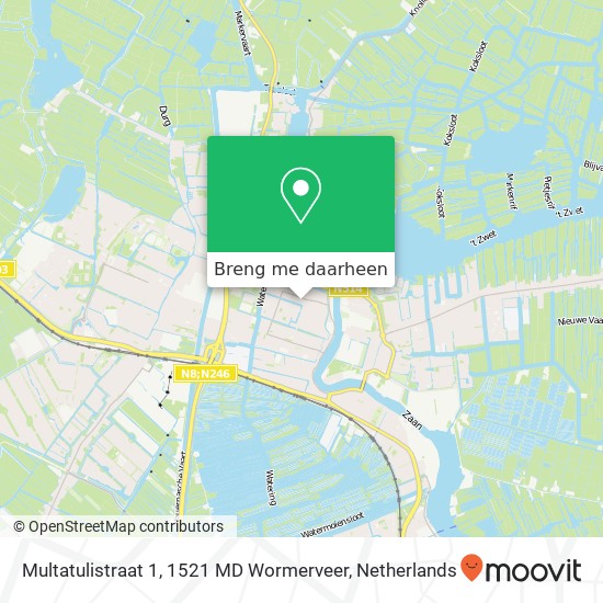 Multatulistraat 1, 1521 MD Wormerveer kaart