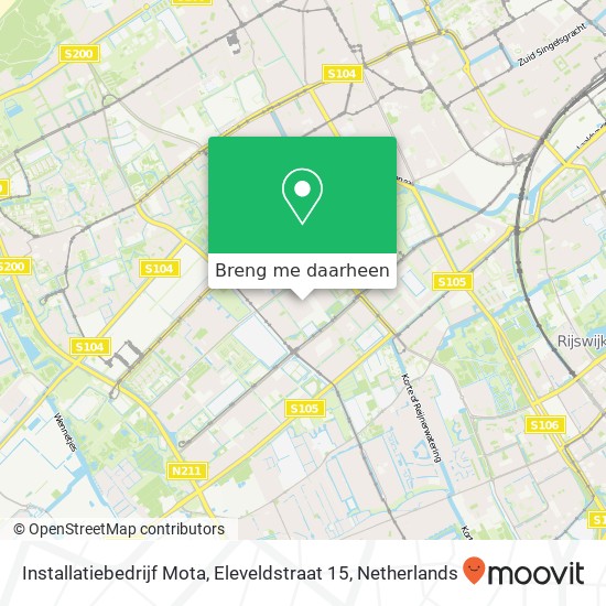 Installatiebedrijf Mota, Eleveldstraat 15 kaart