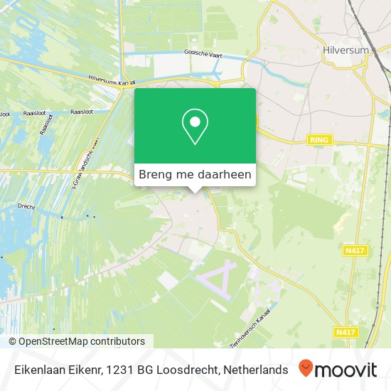 Eikenlaan Eikenr, 1231 BG Loosdrecht kaart