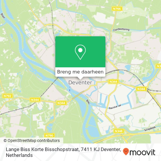 Lange Biss Korte Bisschopstraat, 7411 KJ Deventer kaart