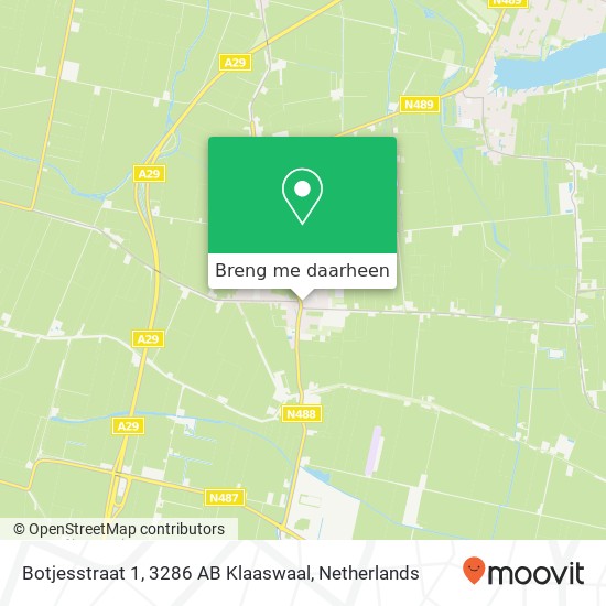 Botjesstraat 1, 3286 AB Klaaswaal kaart