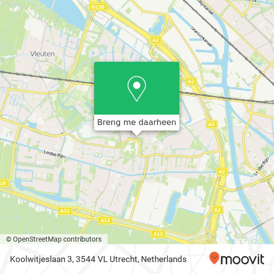 Koolwitjeslaan 3, 3544 VL Utrecht kaart