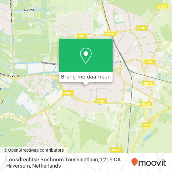 Loosdrechtse Bosboom Toussaintlaan, 1215 CA Hilversum kaart