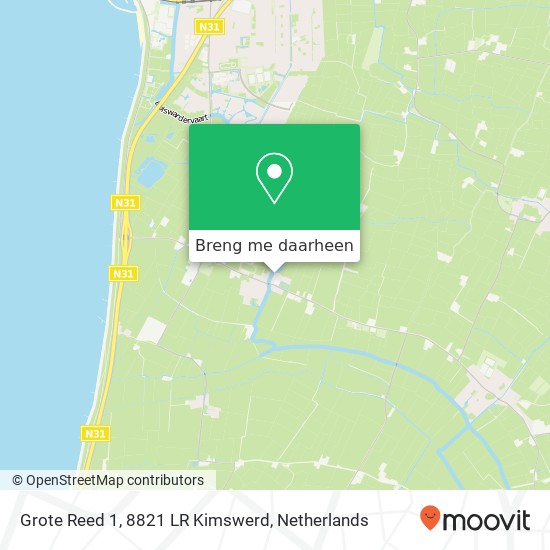 Grote Reed 1, 8821 LR Kimswerd kaart