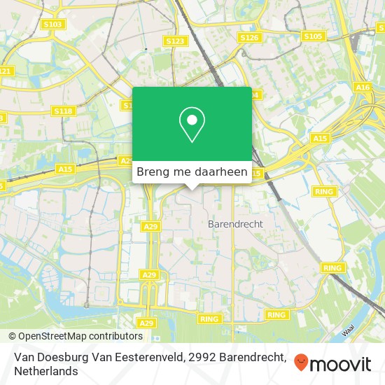 Van Doesburg Van Eesterenveld, 2992 Barendrecht kaart
