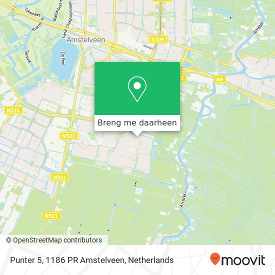 Punter 5, 1186 PR Amstelveen kaart