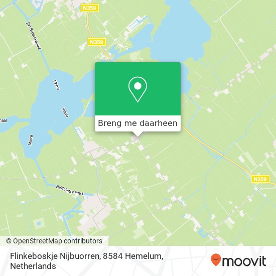 Flinkeboskje Nijbuorren, 8584 Hemelum kaart