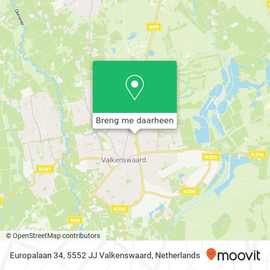 Europalaan 34, 5552 JJ Valkenswaard kaart