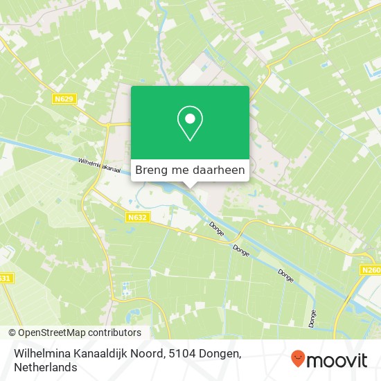 Wilhelmina Kanaaldijk Noord, 5104 Dongen kaart