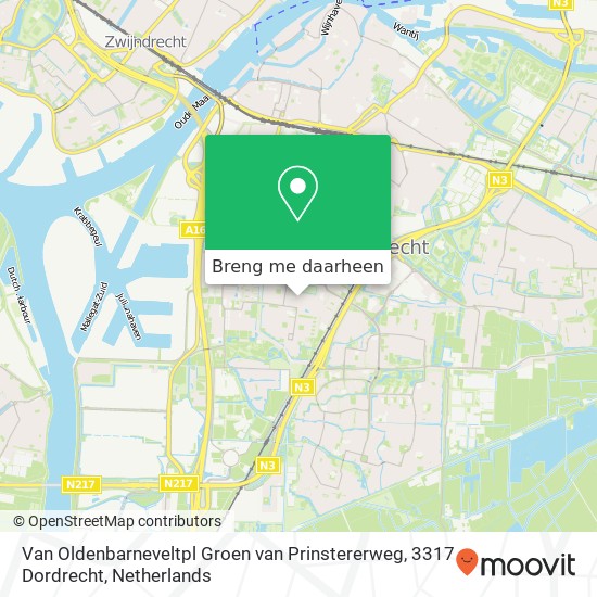 Van Oldenbarneveltpl Groen van Prinstererweg, 3317 Dordrecht kaart