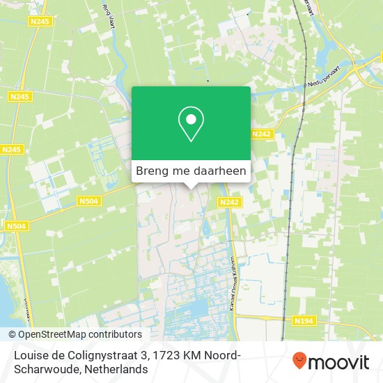 Louise de Colignystraat 3, 1723 KM Noord-Scharwoude kaart