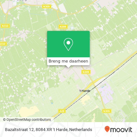 Bazaltstraat 12, 8084 XR 't Harde kaart