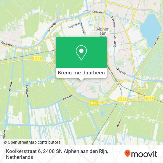 Kooikerstraat 6, 2408 SN Alphen aan den Rijn kaart