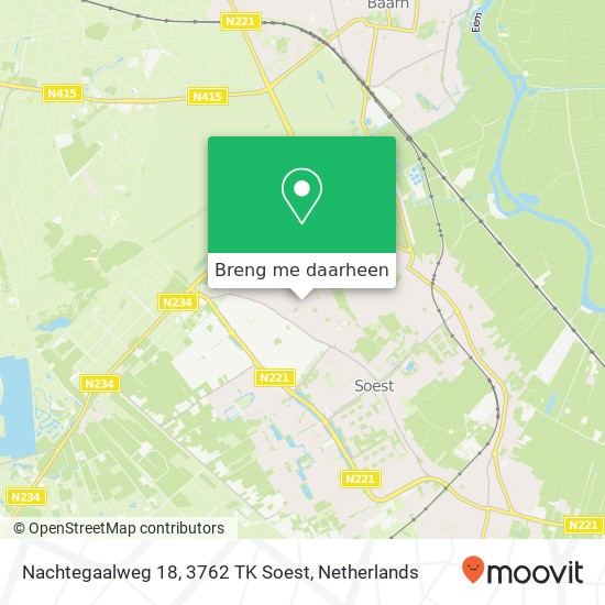 Nachtegaalweg 18, 3762 TK Soest kaart