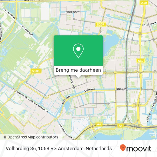 Volharding 36, 1068 RG Amsterdam kaart
