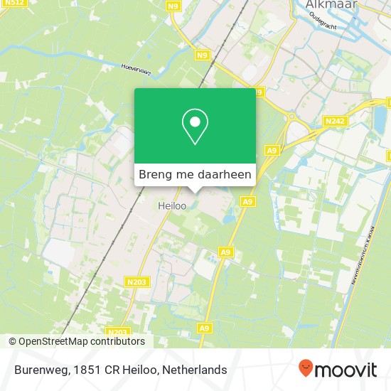 Burenweg, 1851 CR Heiloo kaart