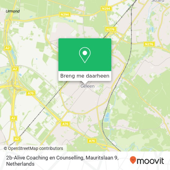 2b-Alive Coaching en Counselling, Mauritslaan 9 kaart