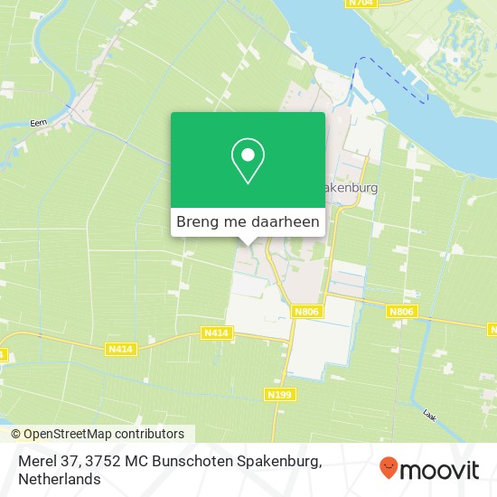 Merel 37, 3752 MC Bunschoten Spakenburg kaart