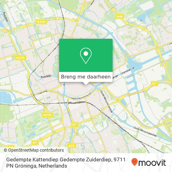 Gedempte Kattendiep Gedempte Zuiderdiep, 9711 PN Gróninga kaart