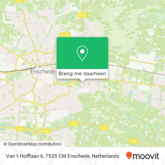 Van 't Hofflaan 6, 7535 CM Enschede kaart