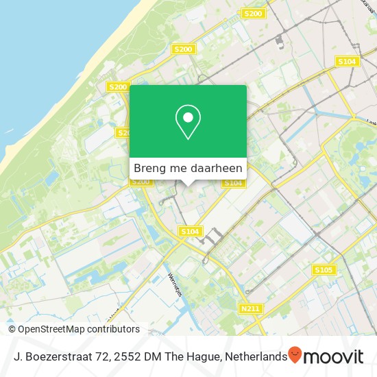 J. Boezerstraat 72, 2552 DM The Hague kaart