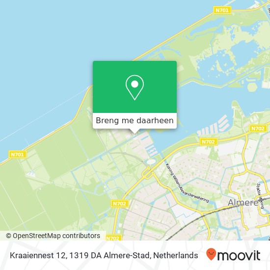 Kraaiennest 12, 1319 DA Almere-Stad kaart