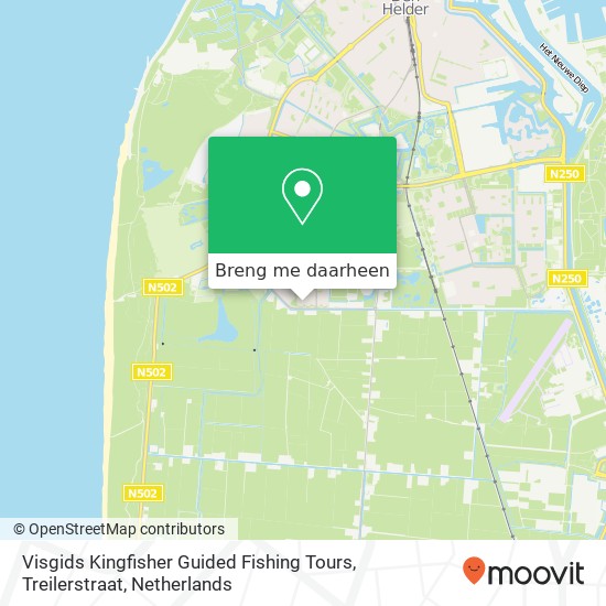Visgids Kingfisher Guided Fishing Tours, Treilerstraat kaart