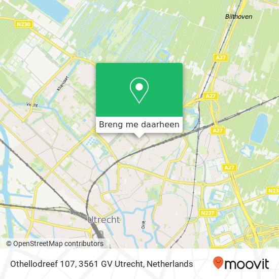Othellodreef 107, 3561 GV Utrecht kaart