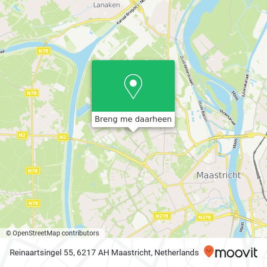 Reinaartsingel 55, 6217 AH Maastricht kaart