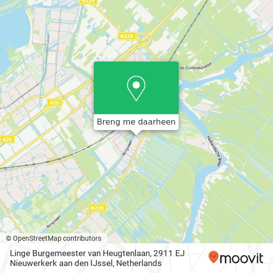Linge Burgemeester van Heugtenlaan, 2911 EJ Nieuwerkerk aan den IJssel kaart
