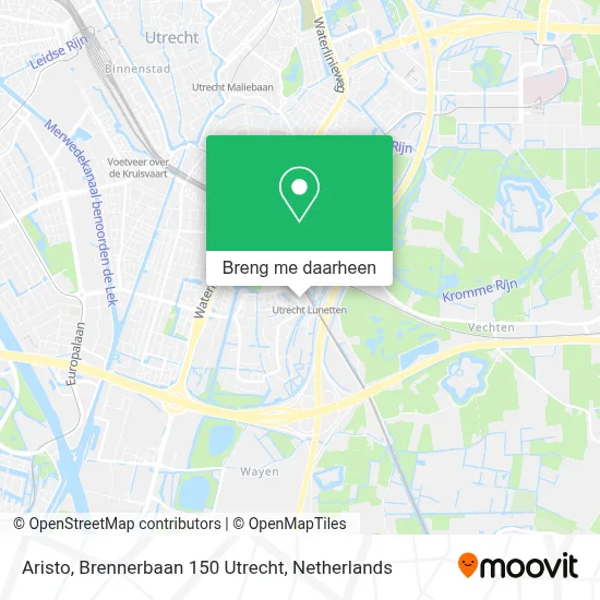 Aristo, Brennerbaan 150 Utrecht kaart