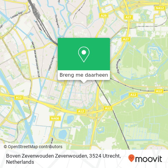 Boven Zevenwouden Zevenwouden, 3524 Utrecht kaart
