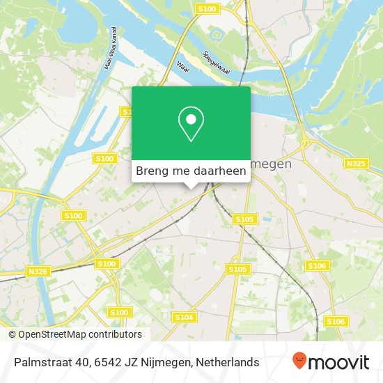 Palmstraat 40, 6542 JZ Nijmegen kaart