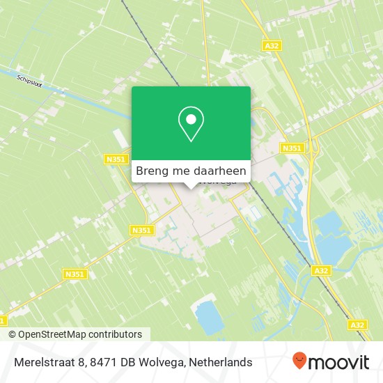 Merelstraat 8, 8471 DB Wolvega kaart