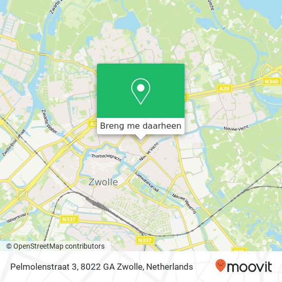 Pelmolenstraat 3, 8022 GA Zwolle kaart