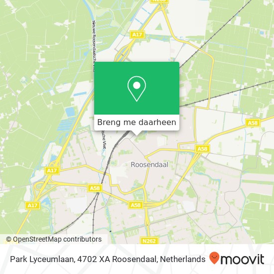 Park Lyceumlaan, 4702 XA Roosendaal kaart