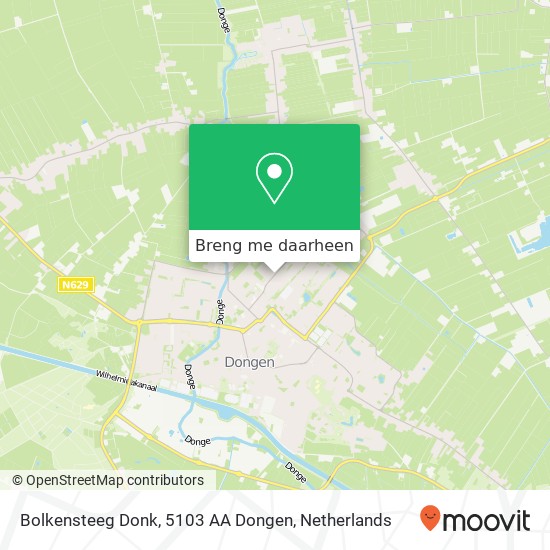 Bolkensteeg Donk, 5103 AA Dongen kaart