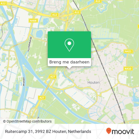 Ruitercamp 31, 3992 BZ Houten kaart