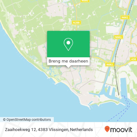 Zaaihoekweg 12, 4383 Vlissingen kaart