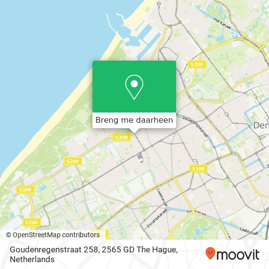 Goudenregenstraat 258, 2565 GD The Hague kaart