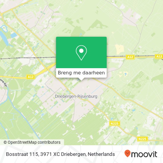 Bosstraat 115, 3971 XC Driebergen kaart