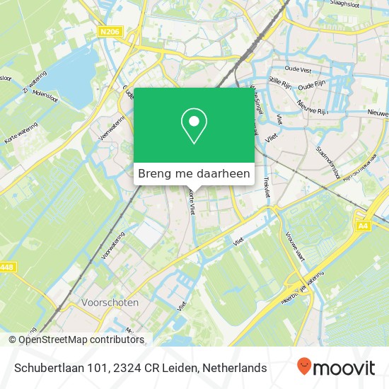 Schubertlaan 101, 2324 CR Leiden kaart