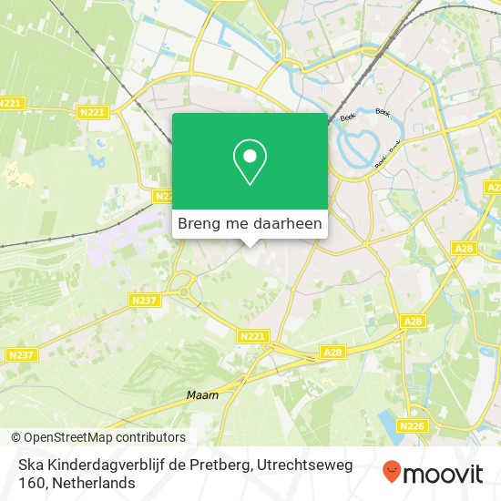 Ska Kinderdagverblijf de Pretberg, Utrechtseweg 160 kaart
