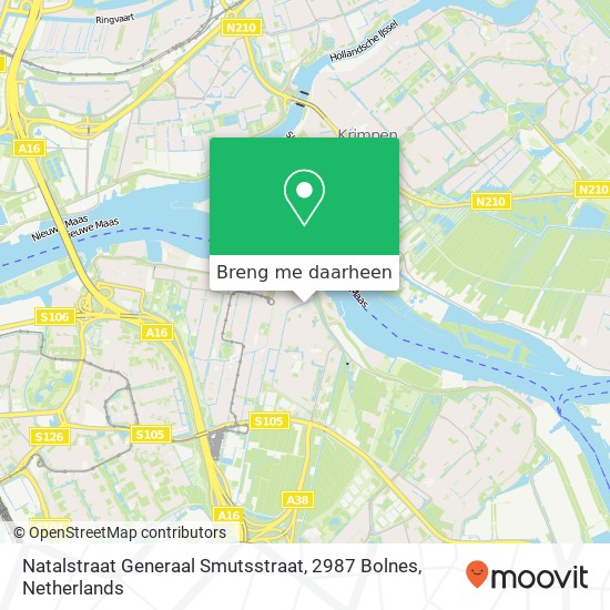 Natalstraat Generaal Smutsstraat, 2987 Bolnes kaart